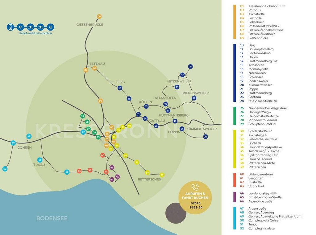 Haltestellen des Bürgerbusses