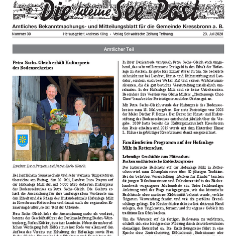 Amtlicher Teil der Seepost vom 24.07.2026